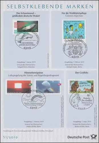 ETB S1/2019 SELBSTKLEBENDE, Blumen, Märchen, Himmelsereignisse, Der Grüffelo ...