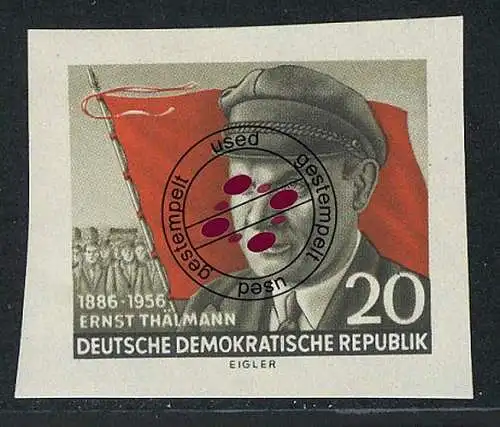 520B Ernst Thälmann, UNGEZÄHNT, gestempelt O