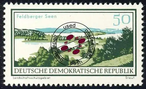 1184 Landschaftsschutzgebiete Feldberger Seen 50 Pf, gestempelt O