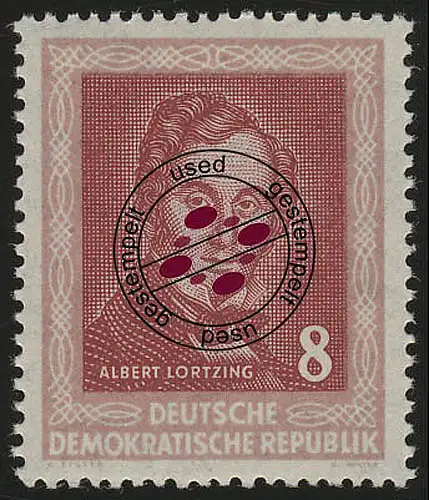 309 YII Händelfest 8 Pf Albert Lortzing Wz.2 YII, gestempelt O