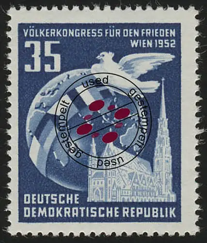 321 YI Friedenskongress 35 Pf Wasserzeichen YI, gestempelt O