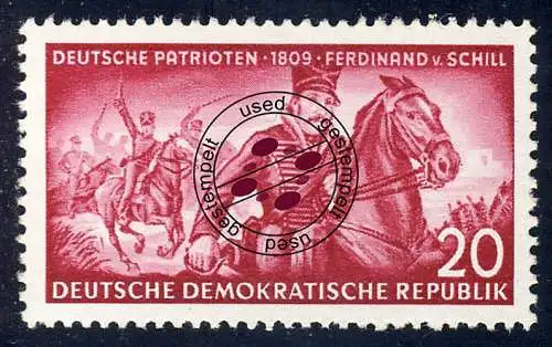 400 Ferdinand von Schill 20 Pf, gestempelt O