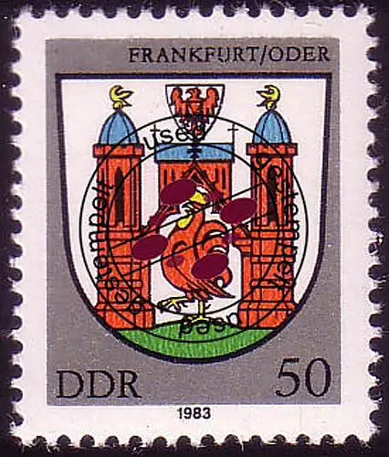 2821 Stadtwappen Frankfurt/Oder, gestempelt O