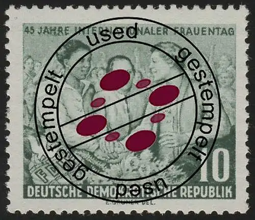 450 XI Internationaler Frauentag 10 Pf Wz.2. XI O