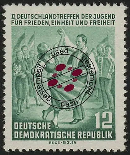 428 YI Deutschlandtreffen Berlin 12 Pf Wz.2 YI O