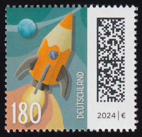 3870 AI Welt der Briefe 180 Cent Raketenpost, nasskleb. aus Rolle, postfrisch **