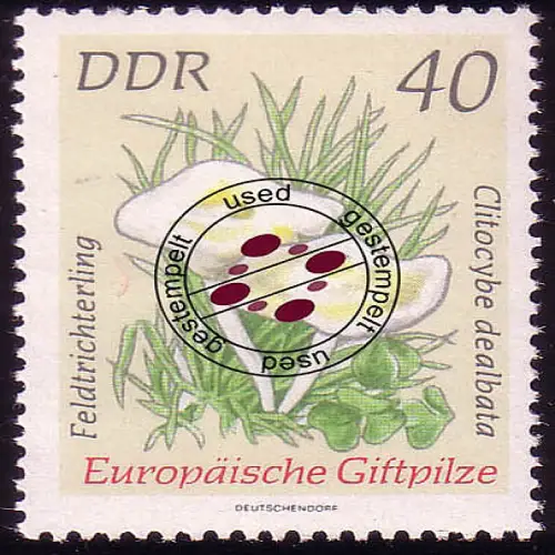 1940 Giftpilze Feldtrichterling 40 Pf O gestempelt
