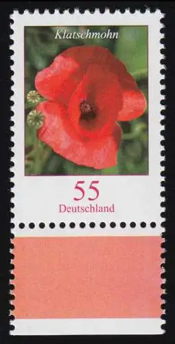 2472 Blumen 55 C Klatschmohn NASSKLEBEND aus Bogen, postfrisch **