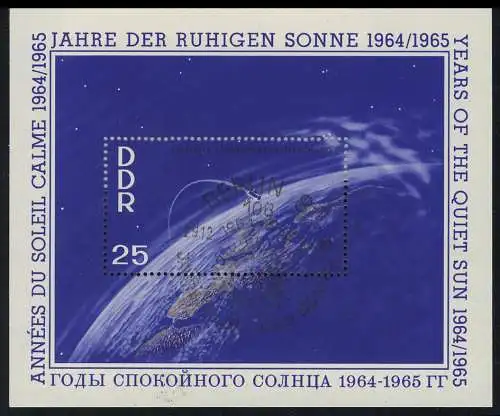 Block 20 Jahr der ruhigen Sonne 25 Pfennig, ESSt Berlin