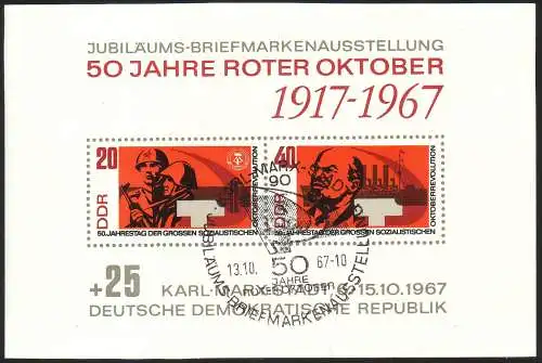 Block 26 Oktoberrevolution 1967, SSt Sichel, Karl-Marx-Stadt Oktober 1967