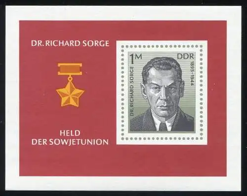 Block 44 Richard Sorge 1976 mit PLF verbundenes SO und Strich am Ohr, **