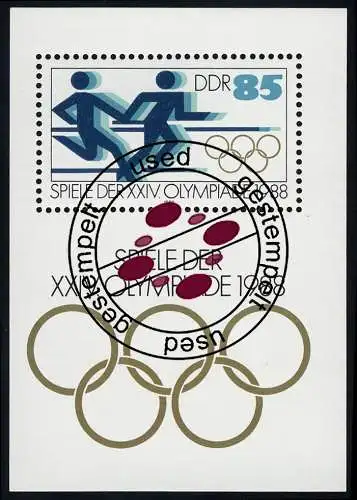 Block 94 Olympische Sommerspiele Seoul, Tagesstempel