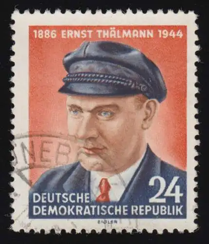 432II Ernst Thälmann, 2. Auflage (hellere Farben), O gestempelt