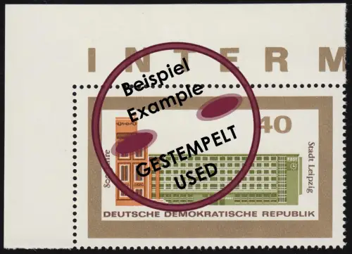 1128 800 Jahre Leipzig Oper/Post 40 Pf aus Block 24, gestempelt O