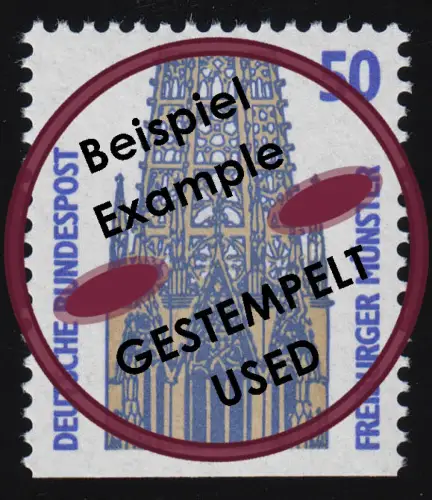 1340D u Sehenswürdigkeiten 50 Pf Freiburger Münster, gestempelt O