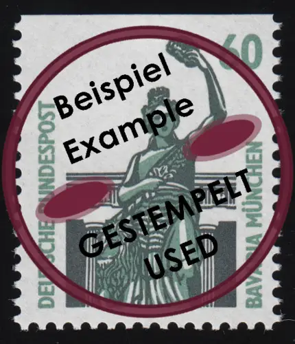 1341C u Sehenswürdigkeiten 60 Pf Bavaria München, gestempelt O