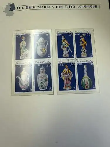 DDR 1976-1990 im zwei SF-Vordruck-Ringbindern aus Borek-Abo, postfrisch **