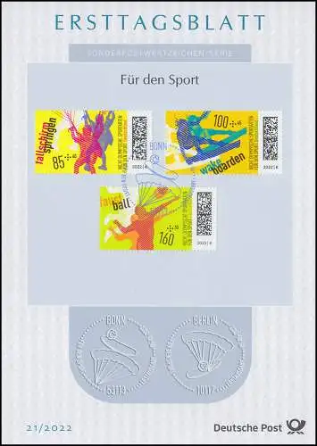 ETB 21/2022 Sporthilfe, Fallschirmspringen, Wakeboarden, Faustball