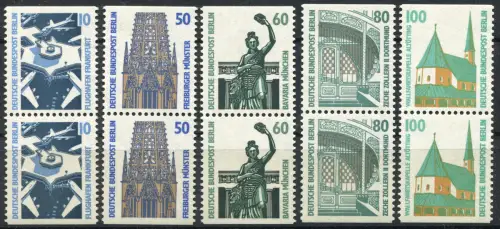 794 ff SWK - fünf C/D-Paare komplett 10/50/60/80/100 Pf, Set postfrisch **