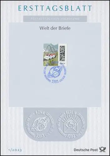 ETB 01/2023 Welt der Briefe 30 Cent, Briefbahn