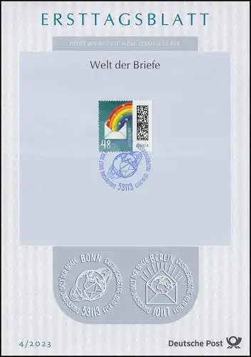 ETB 04/2023 Welt der Briefe 48 Cent, Regenbogenbrief