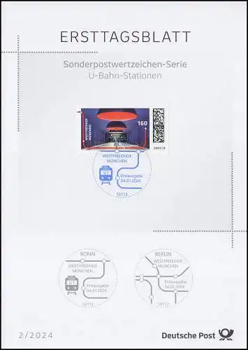 ETB 02/2024 U-Bahn-Stationen, Westfriedhof München