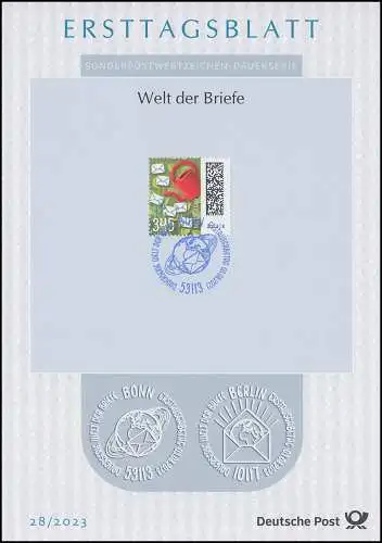 ETB 28/2023 Welt der Briefe 345 Cent, Briefbeet