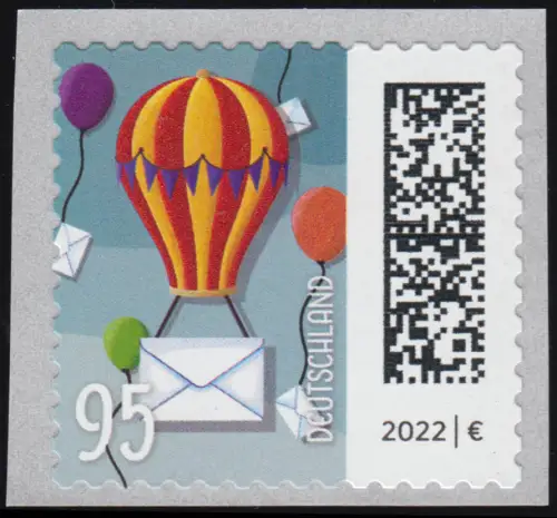 3873I Welt der Briefe 95 Cent Ballonpost, sk aus Markenbox BDB, postfrisch **