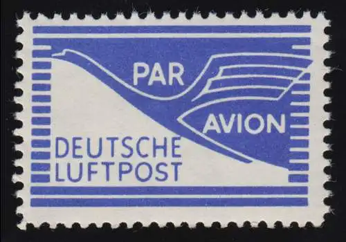 Flugpost-Zulassungsmarke aus Flugpost-Markenheftchen FZ I von 1948, Marke **