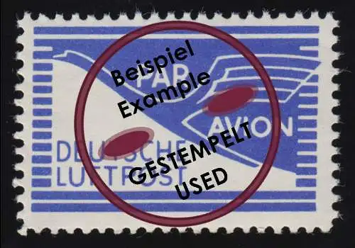 Flugpost-Zulassungsmarke aus Flugpost-Markenheftchen FZ I von 1948, Marke O