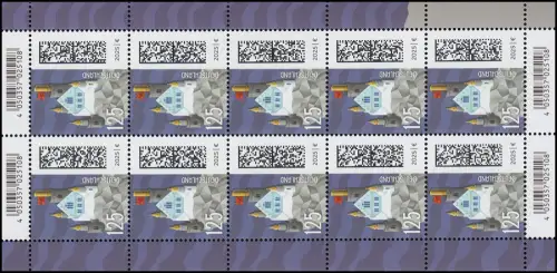 3875I Welt der Briefe Briefburg 125 Cent - 10er-Bogen postfrisch ** / MNH