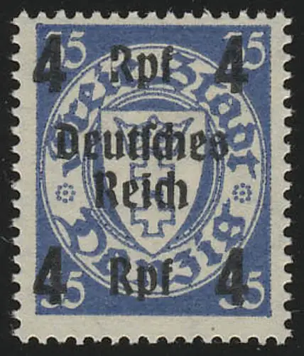 717 Danzig mit Aufdruck 4 Rpf auf 35 Pf, postfrisch **