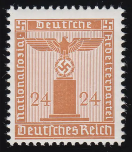 163y Dienstmarke 24 Pf. WAAGERECHTE Gummiriffelung, geprüft Schlegel BPP, **