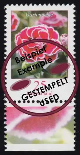 2694 Blume 25 C Gartennelke NASSKLEBEND aus Bogen, gestempelt O