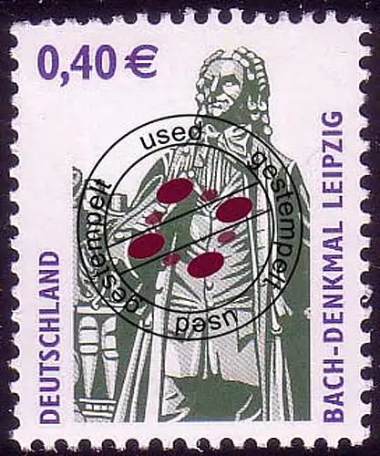 2375 Sehenswürdigkeiten 0,40 Euro Bach-Denkmal, gestempelt O