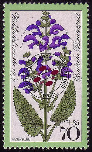 952 Wiesenblumen 70+35 Pf Wiesensalbei O gestempelt