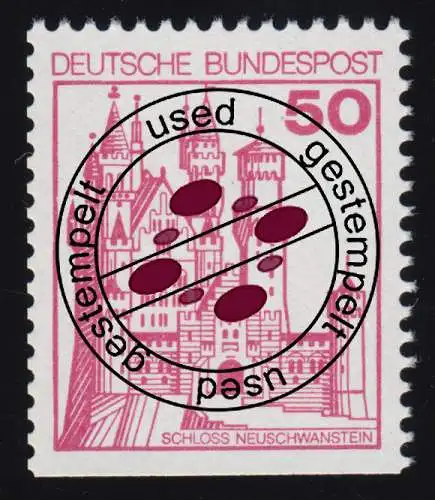 916D Burgen und Schlösser 50 Pf Neuschwanstein, O