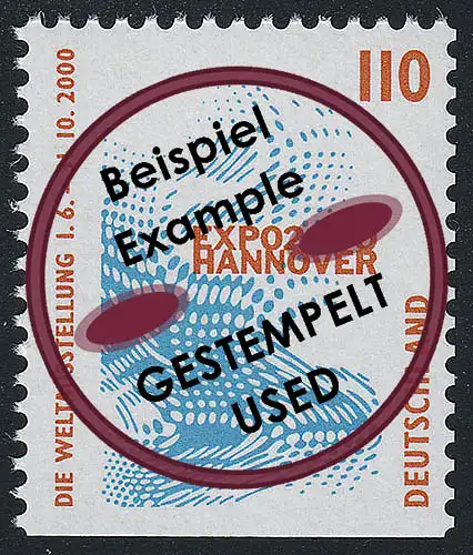 2009D Sehenswürdigkeiten 110 Pf EXPO 2000 Hannover, UNTEN geschnitten, O