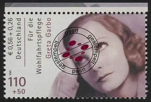 2221C Wofa Filmschauspieler Greta Garbo aus MH 46, gestempelt O