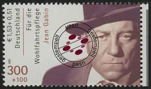 2222C Wofa Filmschauspieler Jean Gabin aus MH 46, gestempelt O