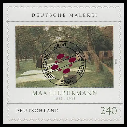 2979 Max Liebermann SELBSTKLEBEND aus Markenheftchen 92, Bedarfs-O