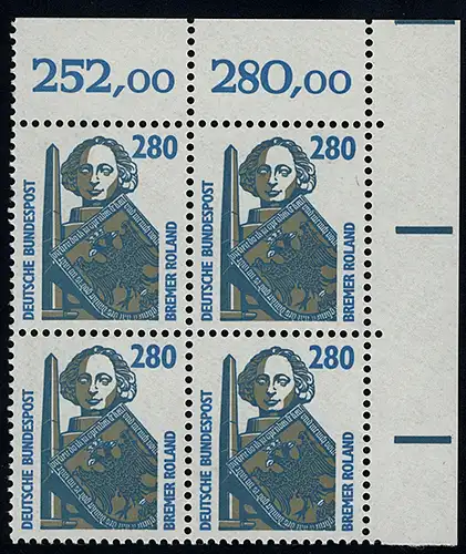 1381 SWK 280 Pf Eck-Vbl. or ** postfrisch