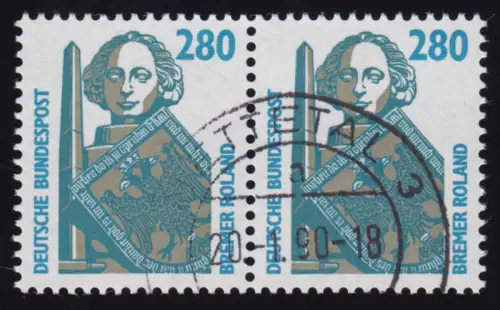 1381 SWK 280 Pf waag. Paar Tages-O