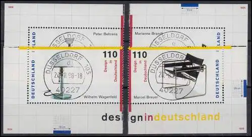 2001-2004 aus Design-Block 45, zentrische ET-Vollstempel Düsseldorf 20.8.98