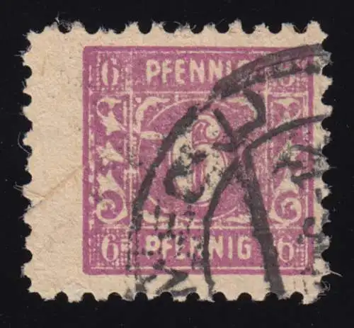 9b Freimarke 6 Pf. mit PLF VI dornförmiger Fleck auf Feld 11 O geprüft Kramp BPP