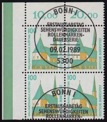 1406u SWK 100 Pf Eck-Vbl. ol ESST Bonn