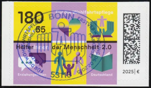 3891 Wohlfahrt 2025 Erziehungshilfe 180+55 Cent selbstkl. aus FB, EV-O Bonn