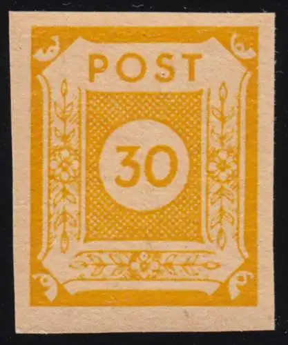 55G Ziffer 30 Pf. mit Druck auf der Gummiseite, postfrisch **