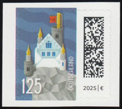 3896 Welt der Briefe 125 Cent Briefburg, SELBSTKLEBEND aus FB 148, postfrisch **