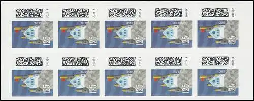 FB 148 Welt der Briefe Briefburg 125 Cent, Folienblatt 10x3896 postfrisch **